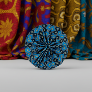Abanico de Tela Africana Ankara Hecho a Mano al por Mayor, Abanico Portátil Ligero para Fiestas de Verano y Regalos - Product Image 2
