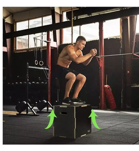 Caja Pliométrica <span class=keywords><strong>3</strong></span> en 1 para Gimnasio en Casa, Banco de Salto de Madera Negro, Banco de Salto - Product Image 5