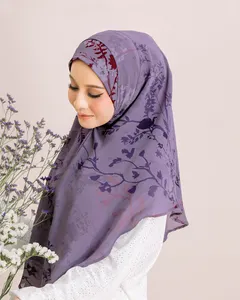 Malaysia ready to wear khimar georgette hijab shawls printed semi instant chiffon hijab for women