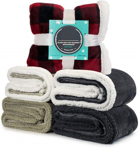 Waterproof <strong>Dog</strong> Blanket for Bed Couch <strong>Sofa</strong> <strong>Cover</strong> for Large <strong>Dogs</strong> Sherpa Fleece Pet Blanket Reversible Microfiber - Product Image 3