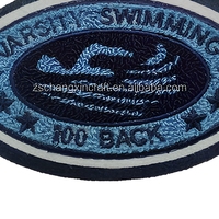 Patch en chenille personnalisé pour vêtements, design universitaire de natation