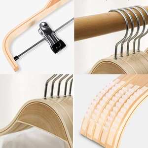 Оптовая продажа, натуральные деревянные вешалки для брюк - Product Image 6