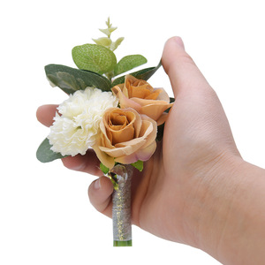 Corsage de fleurs vertes en gros pour les demoiselles d'honneur de mariée sœurs enfants pour l'obtention du diplôme de mariage ou de la danse-directement de l'usine - Product Image 6