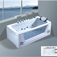 Baignoire de massage moderne en acrylique Baignoire rectangulaire confortable Baignoire de massage par trempage en acier inoxydable blanc
