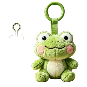 Porte-clés en peluche grenouille mignonne en gros, accessoire de sac personnalisé, fourniture de cadeaux en gros avec norme de sécurité - Product Image 1