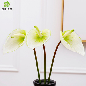 Fleur d'Anthurium Artificielle QIHAO en Soie, Haute Simulation, Décoration Maison, Accessoires de Mariage, Rouge Vif, Blanc, Vert, Rose - Product Image 5