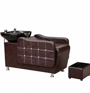 Lavacabezas de peluquería con lavabo de cerámica profundo, tipo semidecúprido, con sistema de descarga especial - Product Image 2