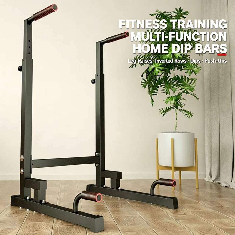 Adjustable Dip Bar Stand Heavy Duty Steel Multifunctional Home Gym Dip ...