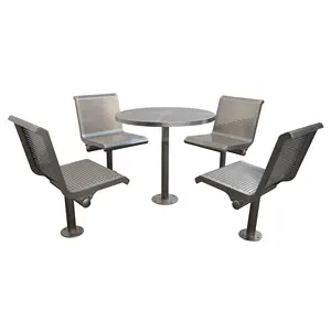 Set di tavoli e sedie rotondi da esterno in acciaio inossidabile 304 per mobili da giardino del parco della strada di Gavin