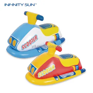 Scooter gonflable jaune de 20 pouces pour enfants, voiture à air gonflable pour piscine