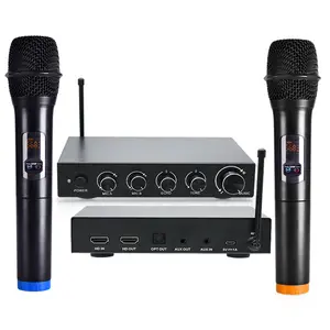 Mikrofon nirkabel penyambung Bluetooth, perangkat TV Teater rumah Stereo Soundbar pesta rumah
