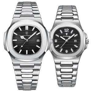 Relojes <span class=keywords><strong>de</strong></span> Pareja POEDAGAR 613 / 789 / 708 Plateados, Azules y Verdes, Reloj <span class=keywords><strong>de</strong></span> Cuarzo <span class=keywords><strong>de</strong></span> Acero Inoxidable para Mujer y Hombre, Reloj para Hombre para Enamorados - Product Image 6