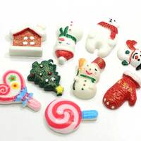 Série de noël dos plat résine coque de téléphone Cabochons Scrapbooking bijoux à bricoler soi-même artisanat décoration accessoires