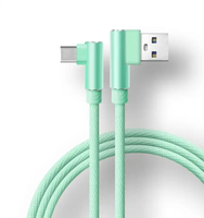 Kabel USB 3 in 1 1M 2M 90 Derajat Elbow Fast Charging Aluminium Alloy & Nylon Braided untuk iPhone Type-C Micro USB Komputer