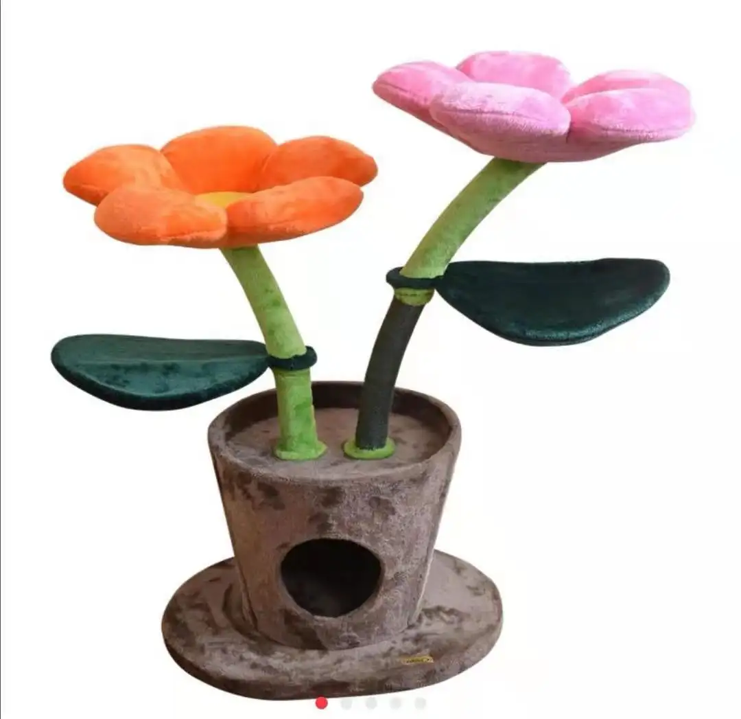 FullBlossom Flower Cat Tree Tower Luxury Cat Tree Scratching Post Furniture Cat Climber Bed