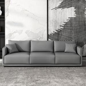 Italian Style <b>Sofa</b> Three Seater Tech Fabric Upholstered Minimalist Modern Living Room <b>Bedroom</b> Rental Use - Product Image 1