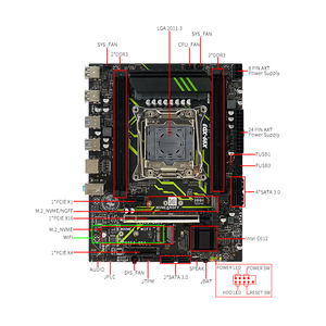 เมนบอร์ด X99ชิปเซ็ต <span class=keywords><strong>Intel</strong></span> <span class=keywords><strong>C612</strong></span> M ATX เมนบอร์ด LGA2011-3 M.2 E5 Xeon เมนบอร์ดคอมพิวเตอร์ความจุ32GB DDR3เมนบอร์ด - Product Image 3