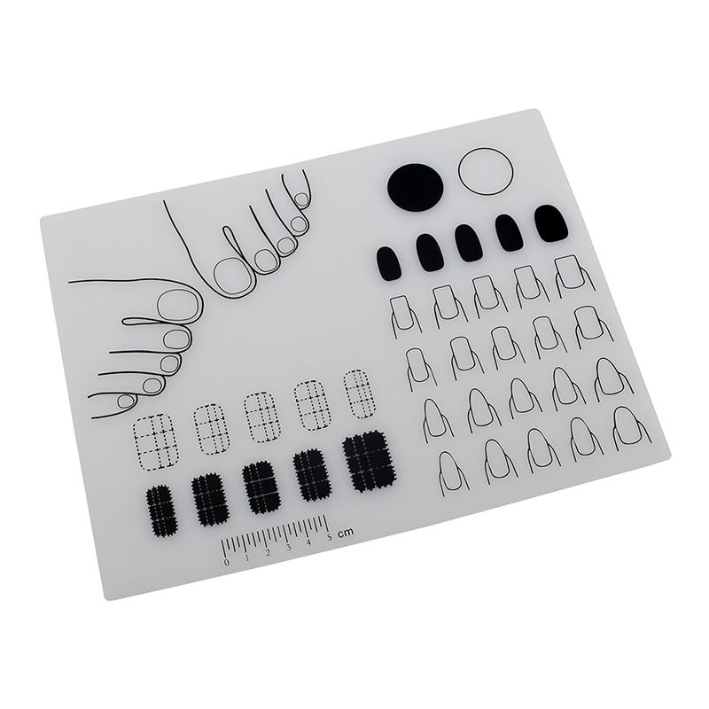 Силиконовый розовый желеобразный лак для ногтей с логотипом на заказ, стол для практики, салонный коврик, коврик для обучения ногтям, накладные ногти