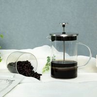 Cafetière à piston française en verre réutilisable noire 800ml 350ml 600ml 1000ml