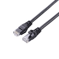 Câble Ethernet Cat6 noir long câble Internet réseau gainé en PVC avec connecteurs RJ45 pour routeur modem