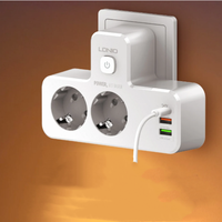 LDNIO SE2337 Regleta de Enchufes Universal con 2 Tomas de Corriente, Enchufe Eléctrico de Pared, Cubo de Alimentación USB PD de 20W