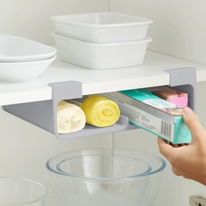 Organisateur d'armoire en plastique, étagère de rangement à ventouse, fixation murale sans perçage, gris, gain de place, pour cuisine - Product Image 2