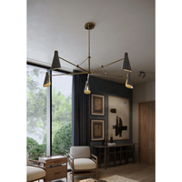 5 lumière 3 abat-jour Simple ferme maison campagne Villa pendentif éclairage salon salle à manger lustre
