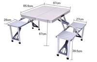 Ensemble table et chaises de jardin modernes, légères, compactes, 4 places, en alliage d'aluminium, extensibles, pliables, empilables, pour l'école et l'extérieur
