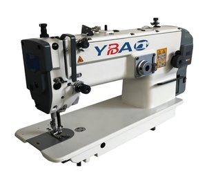 YBAO New Flat-<b>Bed</b> Industrial Direct Drive <b>Double</b> Needle Triple Compound Feed Heavy Duty Lockstitch Sewing Machine for - Product Image 1