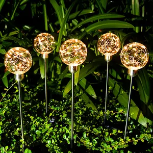 LED Luminous Copper Wire Lighting Landschafts bau Solar Garden Light Plug in Ground Flower Street Garten Landschaft Rasen leuchten