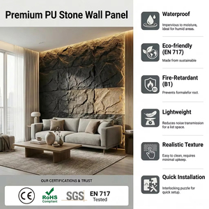 Panel <span class=keywords><strong>de</strong></span> Revestimiento <span class=keywords><strong>de</strong></span> Pared <span class=keywords><strong>de</strong></span> Piedra Artificial Ligera, Lámina <span class=keywords><strong>de</strong></span> Chapa <span class=keywords><strong>de</strong></span> Piedra <span class=keywords><strong>de</strong></span> Espuma <span class=keywords><strong>de</strong></span> <span class=keywords><strong>Poliuretano</strong></span> sin Formaldehído, Panel <span class=keywords><strong>de</strong></span> Pared <span class=keywords><strong>de</strong></span> Piedra Artificial <span class=keywords><strong>de</strong></span> PU - Product Image 2