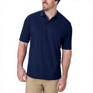 Camiseta Polo Negra Lisa al por Mayor, Manga Corta, Transpirable, Uniforme de Trabajo Informal para Hombre, Logotipo OEM, Ropa de Golf Personalizada - Product Image 1