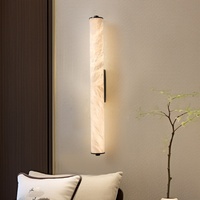 Lampe murale LED dimmable de luxe en cuivre et onyx, nouveau style chinois, en marbre naturel, pour chambre à coucher, garantie 3 ans