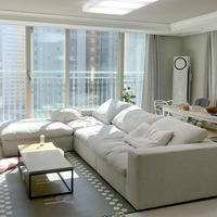 Conjunto de muebles pequeños seccionales para sala de estar, sofá moderno de lujo, color blanco crema, forma de L, Nube