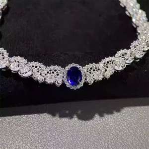 Edinburgh Holiday 18K Massivgold Kultiviertes Saphir-Armband mit Spitzenmuster, Verstellbares Design für Damen, Luxuriöses Geschenk, Elegant - Product Image 2