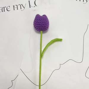 Artificial Handwoven Flower Decorative <b>Tulip</b> Flowers Handwoven Single Stem Handwoven <b>Tulip</b> - Product Image 6