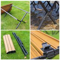 Tragbarer Klappbarer Campingtisch mit Kohlenstoffstahl-Dreifuß Rechteckige Form für 4 Personen Aufrollbares Design für Outdoor-Picknick BBQ