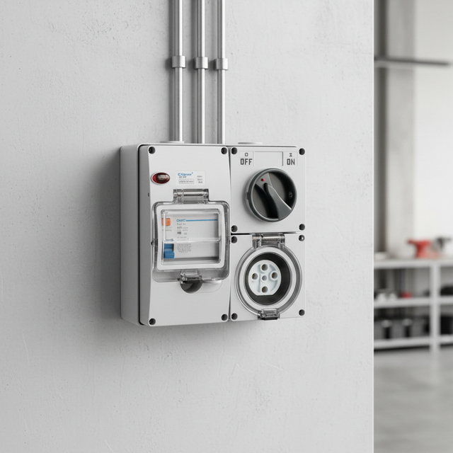 Australia Industrial 20A 3-Pin Combination RCD Protected Switch Plug with Socket