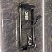Hôtel en vente chaude salle de bain moderne mural mitigeur en céramique thermostatique doux colonne de douche ensemble laiton inoxydable appartement