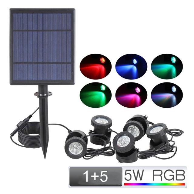 Energy-saving Solar Powered Smart Light Control RGB IP68 Waterproof Pool Lights Landscape Outdoor Solar Underwater Light