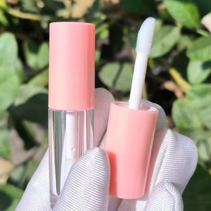 Tubes à gloss vides mini 1,5 ml roses avec capuchon blanc transparent en plastique, mignons et uniques, avec logo - Product Image 5