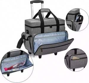 Échantillon gratuit Nouveau boîtier de machine à coudre sur roues Sac de rangement à roulettes Sac de machine à coudre en nylon - Product Image 1