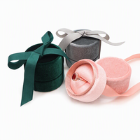 Nouvelle boîte de rangement créative ronde pour bagues et colliers, boîte cadeau rose pour bijoux, étui à bijoux haut de gamme