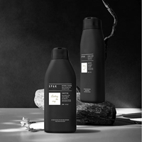 Bouteille en HDPE recyclable de 300/500 ml avec bouchon à disque, bouteille à presser pour shampooing, lotion corporelle, gel douche, savon liquide noir mat, emballage