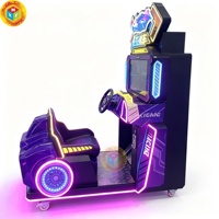 Simulateur de conduite pour enfants, machine de jeu d'arcade de course, borne de jeu à monnayeur avec volant et pédales pour lieux de divertissement intérieurs