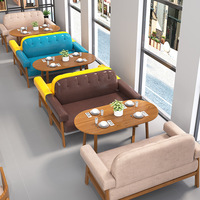 Ensemble de table et de chaises de restaurant, canapé de style nordique, luxe léger, bois massif, moderne, durable