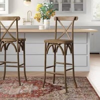 Café en bois café boutique blanc coussin accoudoir haute cuisine salle à manger bois Bar Restaurant comptoir tabouret