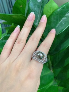 Jingzhanyi — micro bague en or 18k, ensemble de bijoux en perles <span class=keywords><strong>noires</strong></span>, personnalisation, fabrication d'usine, perles - Product Image 6