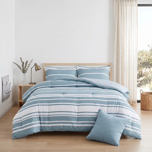 Custom Printing <strong>Royal</strong> <strong>Blue</strong> Comforter Sets 300TC Polyester Simple Luxury King Size <strong>Bedding</strong> for Wedding Hotel Home OEM ODM - Product Image 1