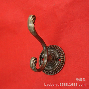 Chengyu Wall Mounted Double <b>Hook</b> 55x60x40mm Self <b>Adhesive</b> European Style Coat Rack <b>Hook</b> - Product Image 5